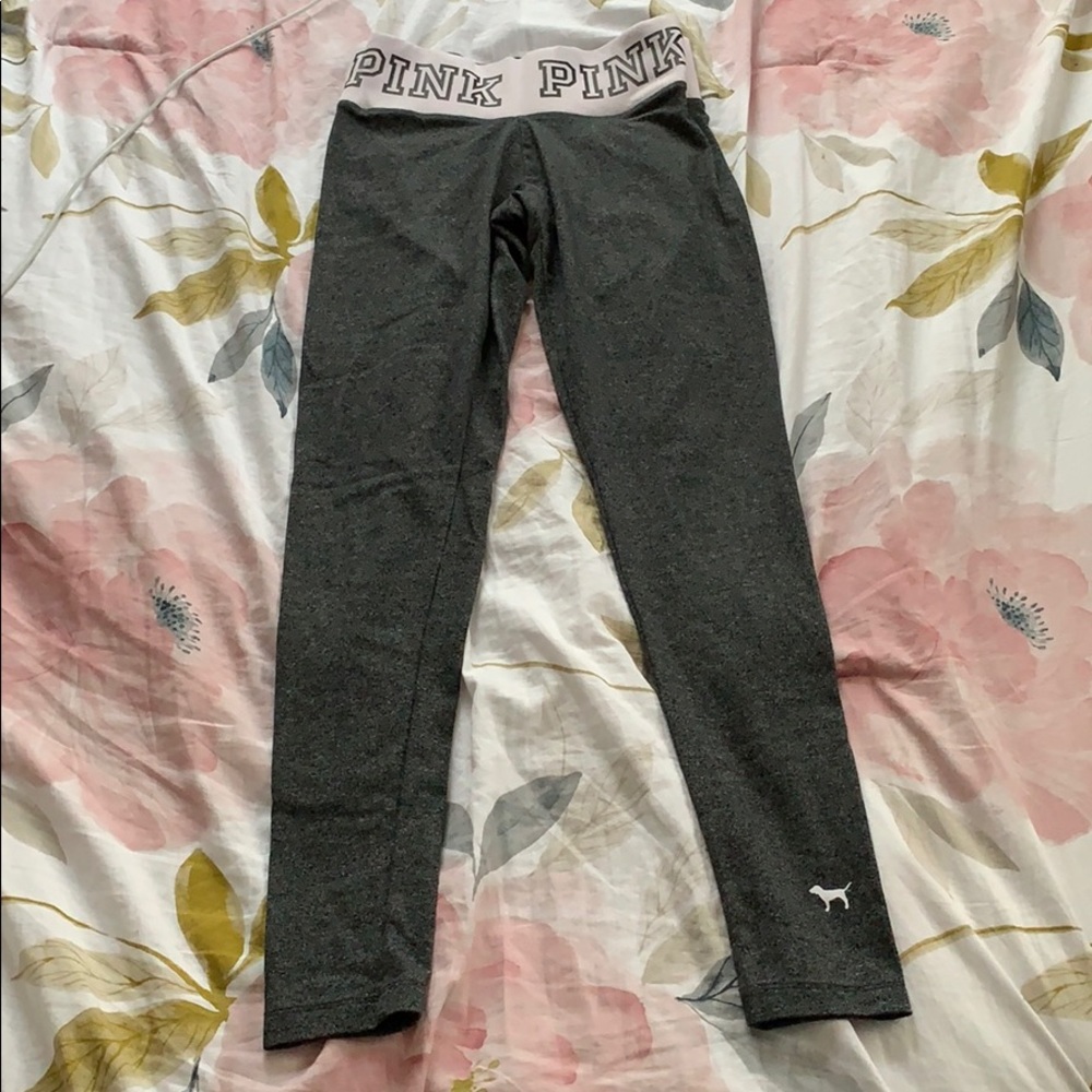 PINK Yoga low rise grey leggings